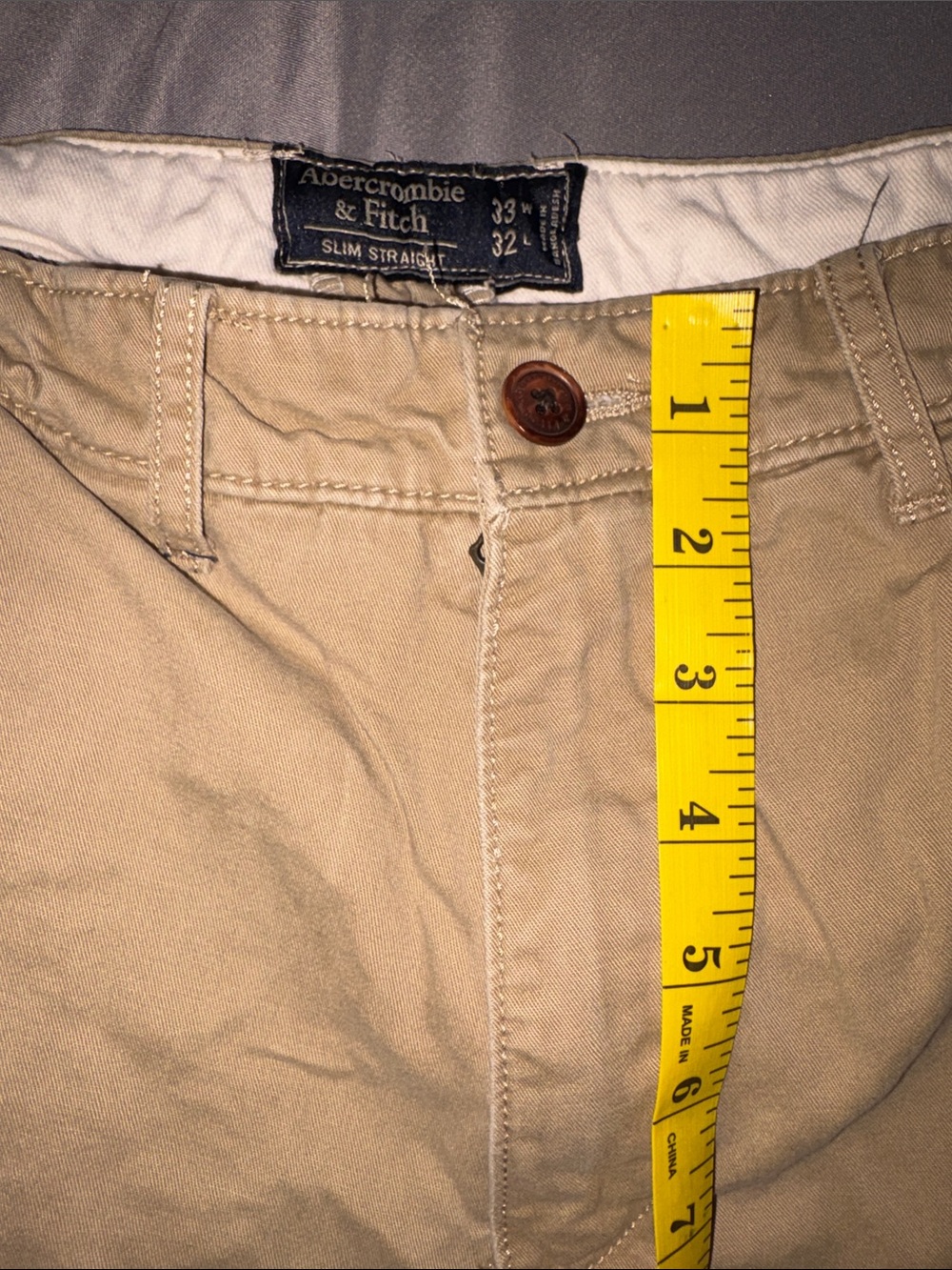 Abercrombie & Fitch Men’s Khaki Slim Straight Chinos - Tan